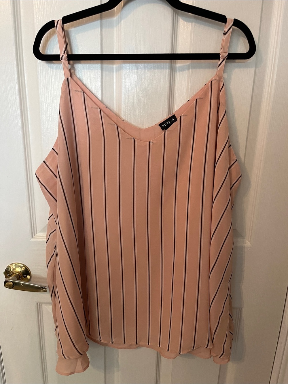 torrid Blush Pink Vertical Stripe V-Neck Cami